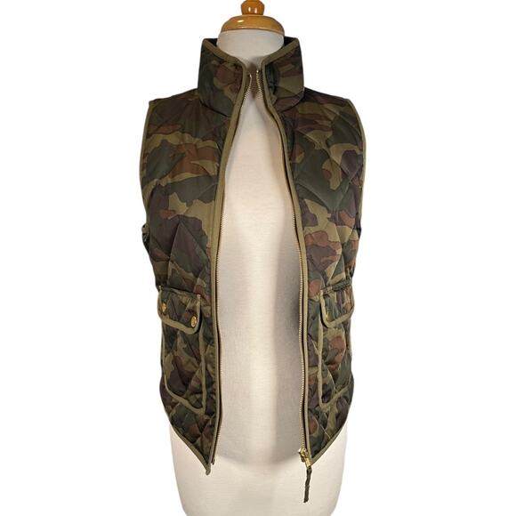J.Crew Camo Quilted Puffer Vest Size XS Peplum Hem – New Without Tags - Picture 5 of 14